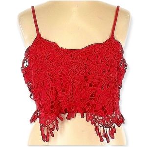 Beautiful Red Layered Halter/Crop Top